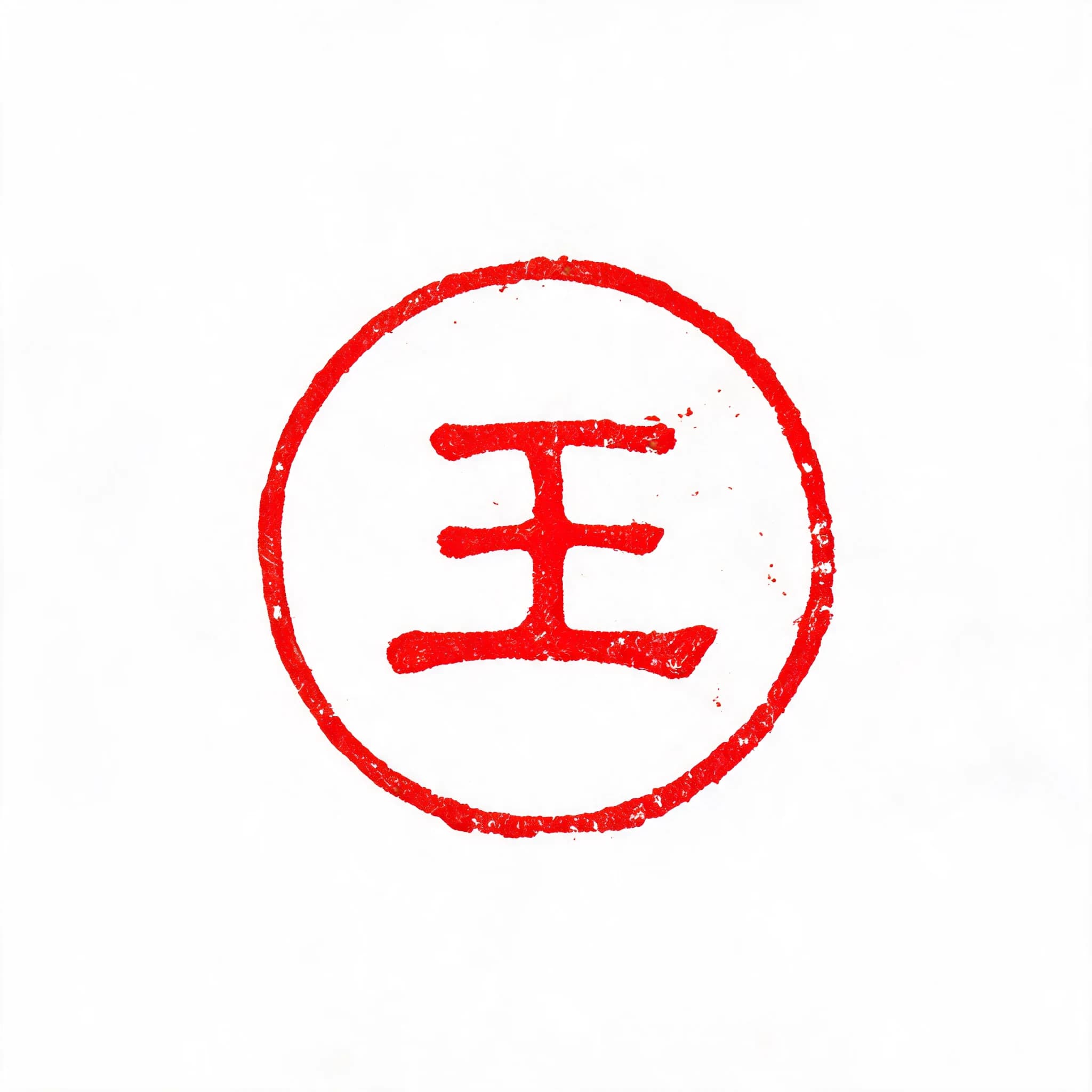Custom Chinese seal (chop) design sample —「王」in yangwen style