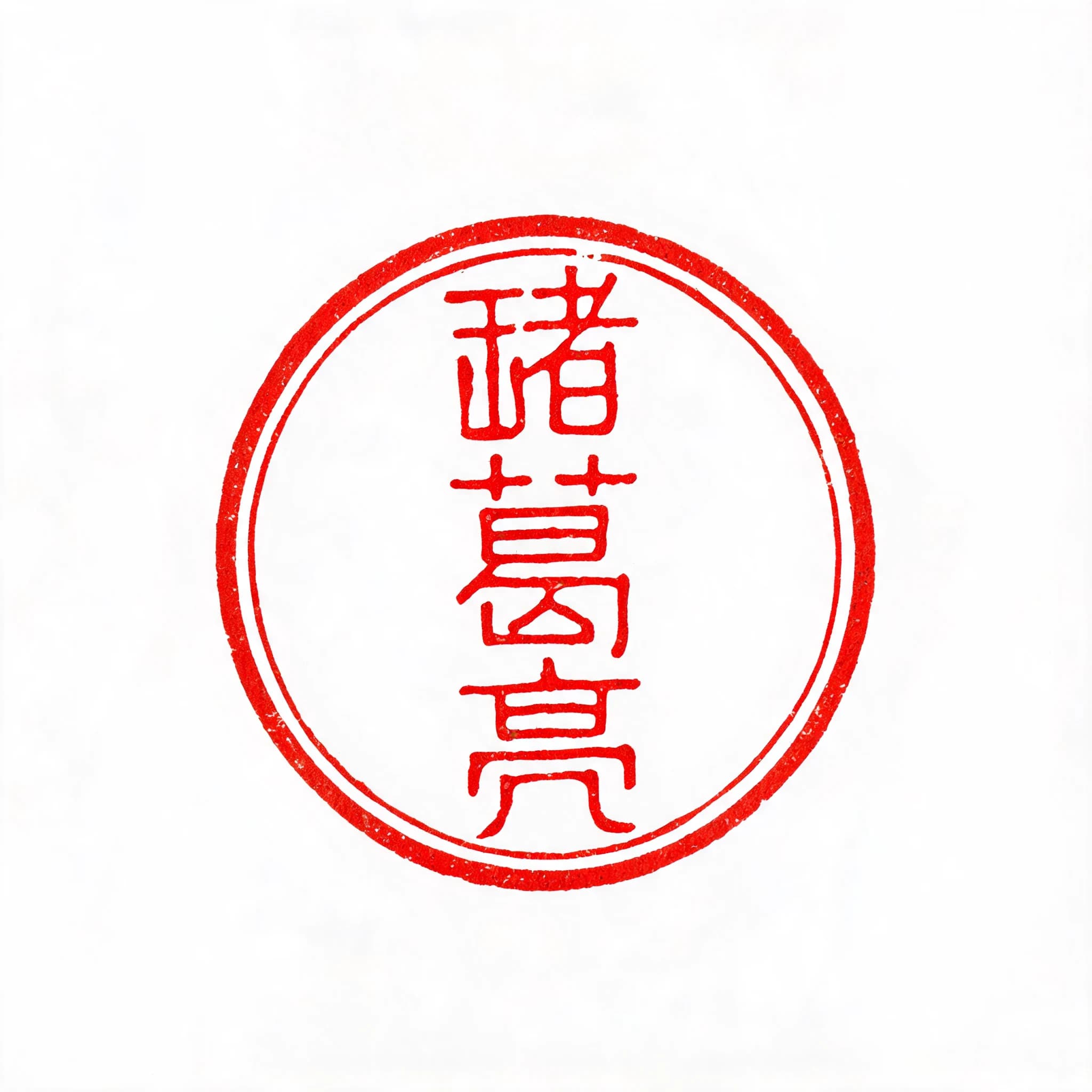 Custom Chinese seal (chop) design sample —「诸葛亮」in yangwen style