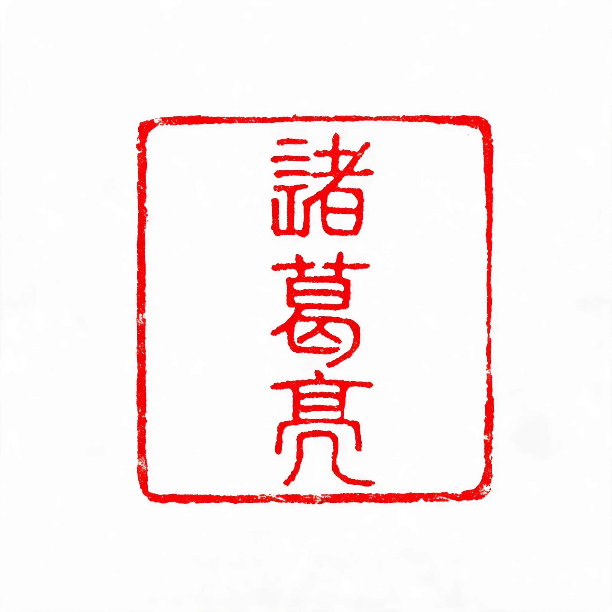 Custom Chinese seal (chop) design sample —「诸葛亮」in zhuanshu style
